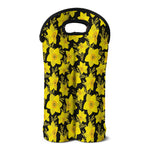 Daffodil And Mimosa Pattern Print Double Neoprene Wine Tote