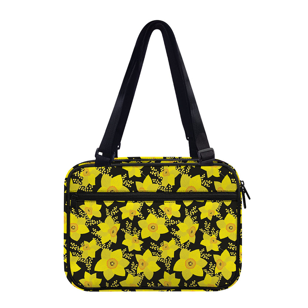 Daffodil And Mimosa Pattern Print Double Strap Bible Bag