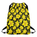 Daffodil And Mimosa Pattern Print Drawstring Backpack