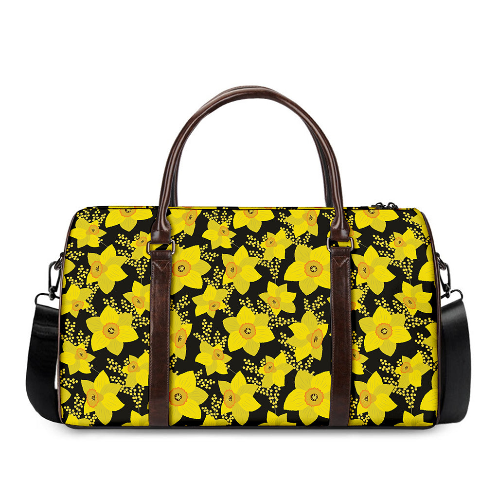 Daffodil And Mimosa Pattern Print Duffle Bag