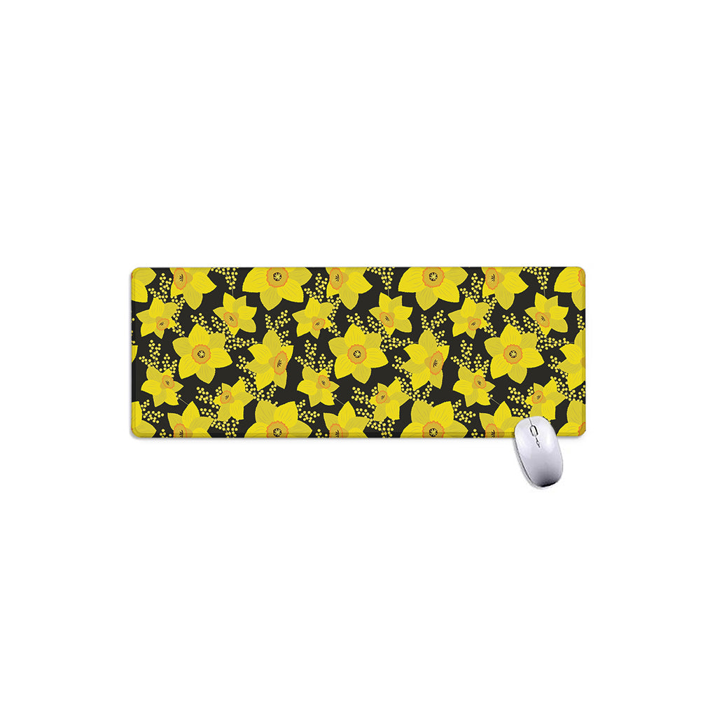 Daffodil And Mimosa Pattern Print Extended Mouse Pad