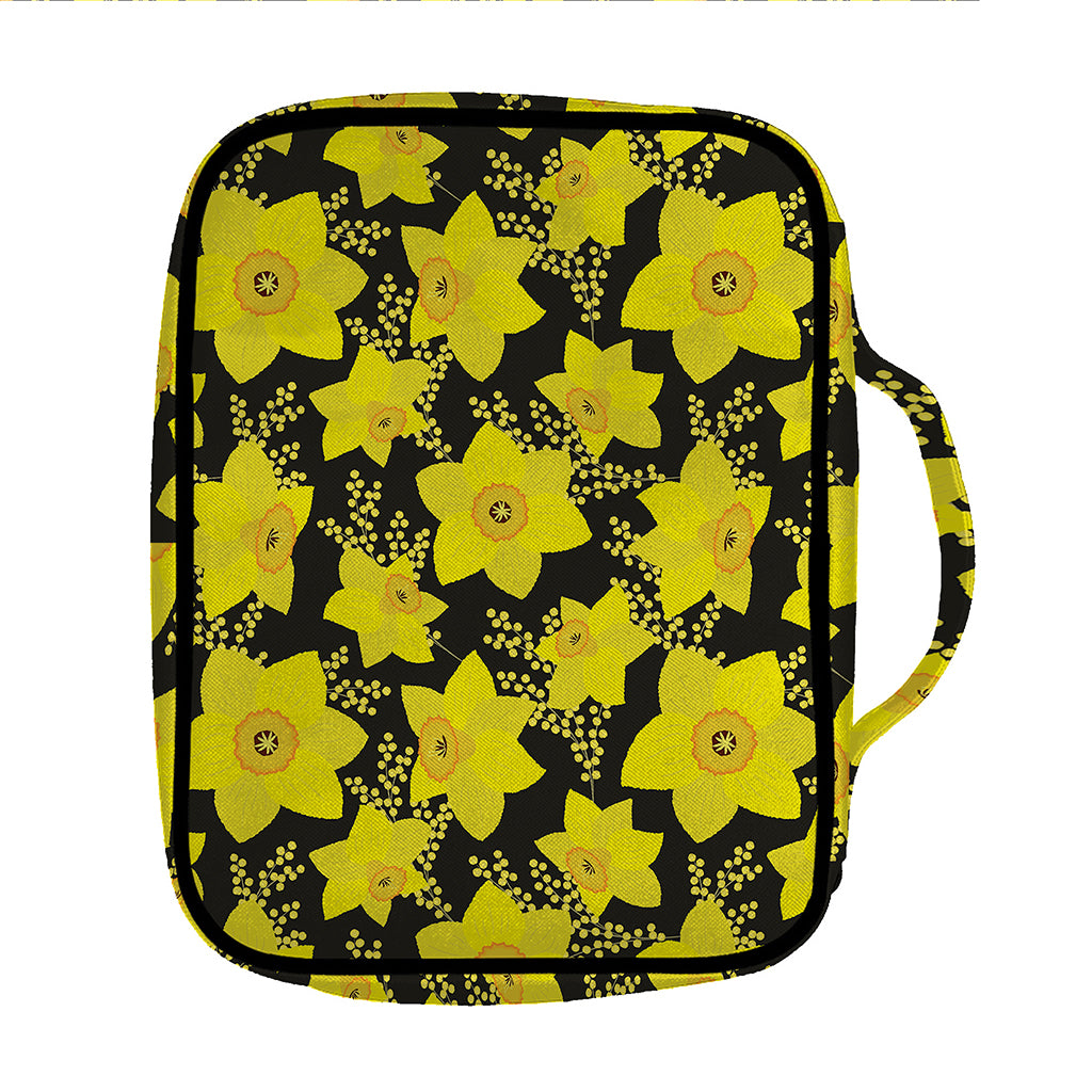 Daffodil And Mimosa Pattern Print Front Pocket Bible Bag