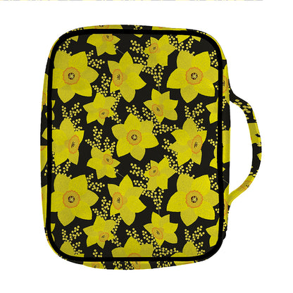 Daffodil And Mimosa Pattern Print Front Pocket Bible Bag
