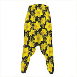Daffodil And Mimosa Pattern Print Hammer Pants