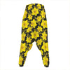 Daffodil And Mimosa Pattern Print Hammer Pants