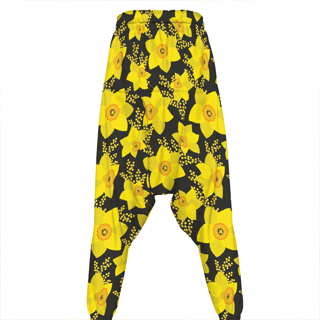 Daffodil And Mimosa Pattern Print Hammer Pants