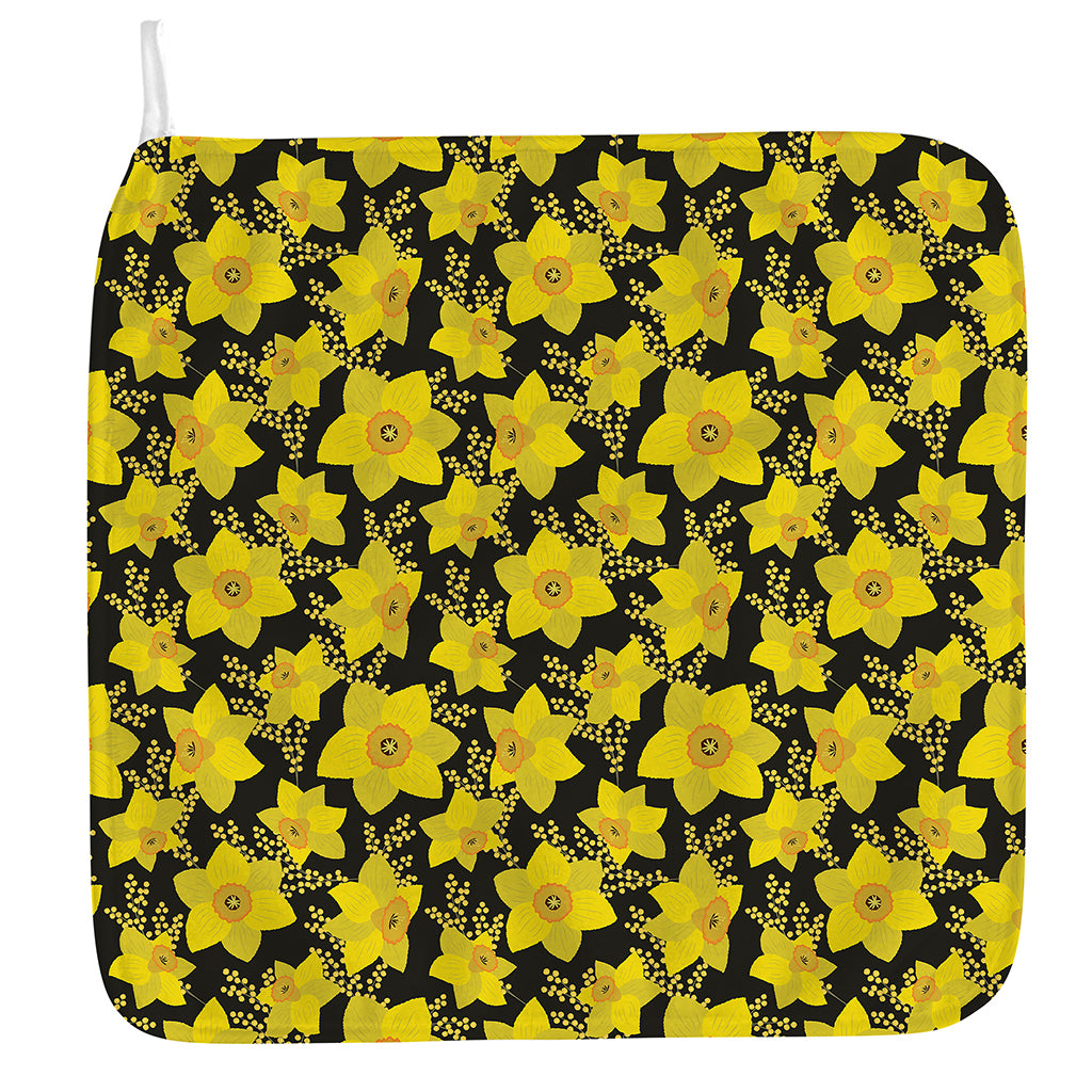 Daffodil And Mimosa Pattern Print Hand Towel