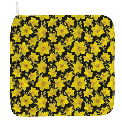 Daffodil And Mimosa Pattern Print Hand Towel