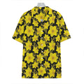 Daffodil And Mimosa Pattern Print Hawaiian Shirt