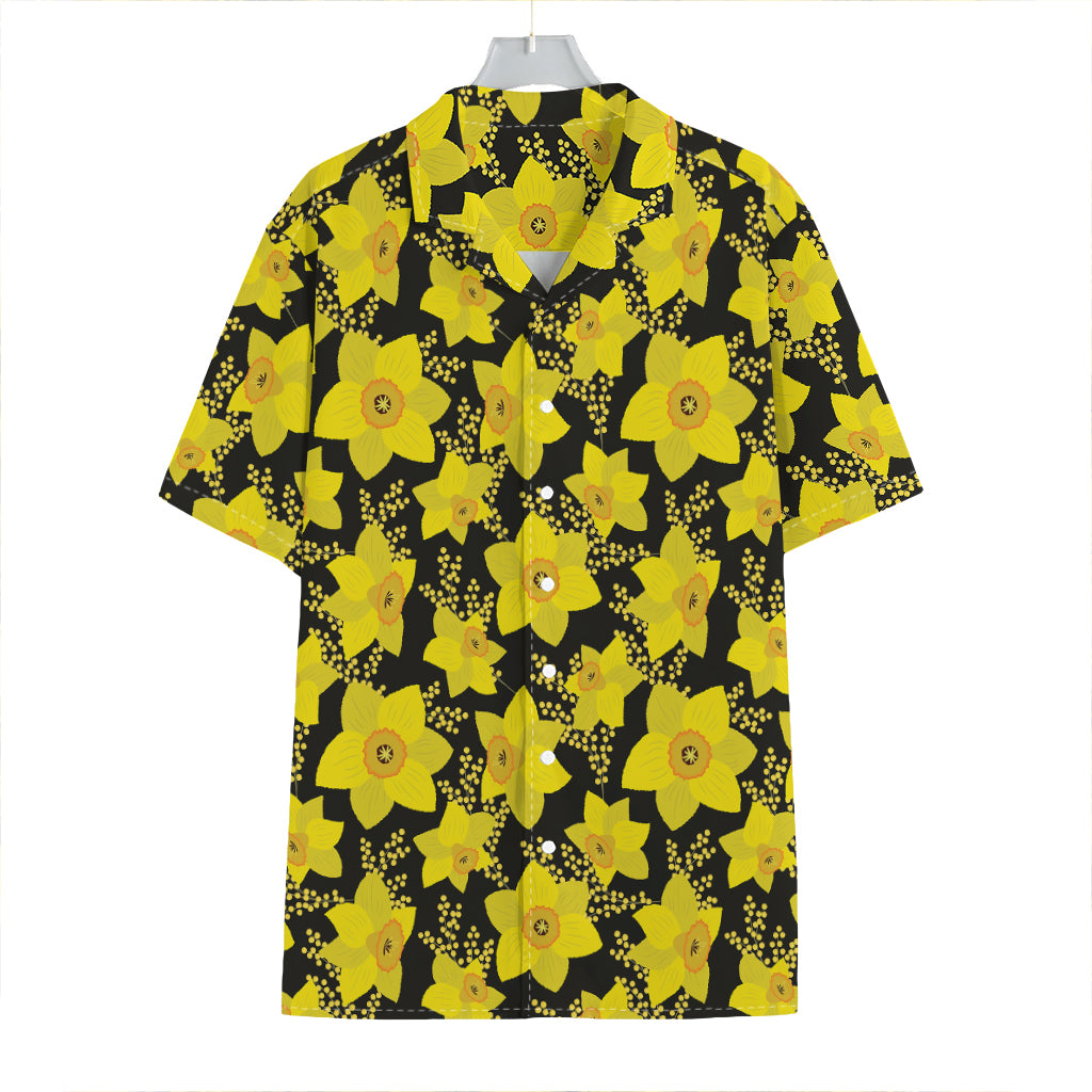 Daffodil And Mimosa Pattern Print Hawaiian Shirt