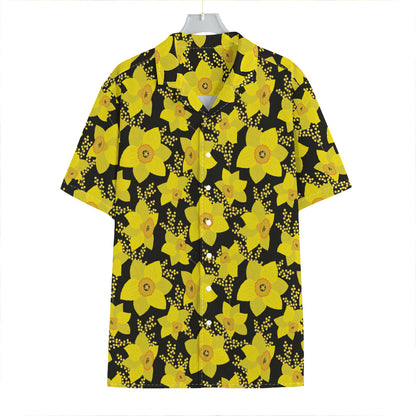 Daffodil And Mimosa Pattern Print Hawaiian Shirt