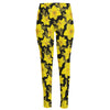 Daffodil And Mimosa Pattern Print High-Waisted Pocket Leggings