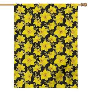 Daffodil And Mimosa Pattern Print House Flag