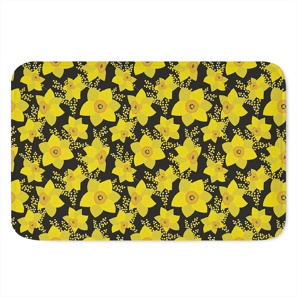 Daffodil And Mimosa Pattern Print Indoor Door Mat