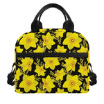 Daffodil And Mimosa Pattern Print Insulated Lunch Bag