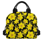Daffodil And Mimosa Pattern Print Insulated Lunch Bag