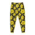 Daffodil And Mimosa Pattern Print Jogger Pants
