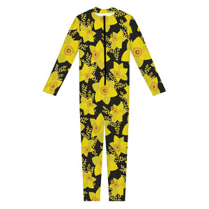 Daffodil And Mimosa Pattern Print Jumpsuit
