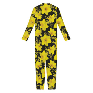 Daffodil And Mimosa Pattern Print Jumpsuit