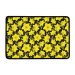 Daffodil And Mimosa Pattern Print Kitchen Mat