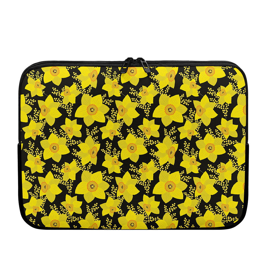 Daffodil And Mimosa Pattern Print Laptop Sleeve