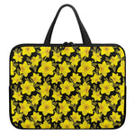 Daffodil And Mimosa Pattern Print Laptop Sleeve With Handle
