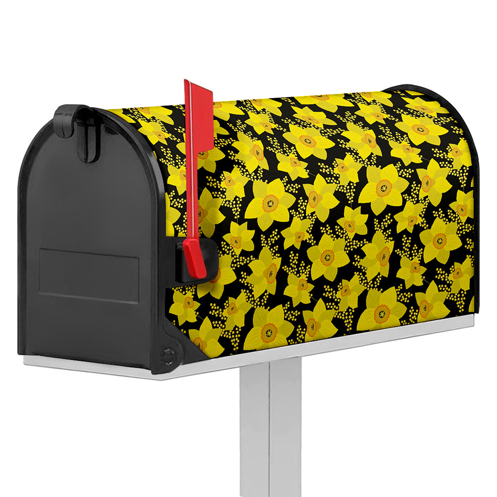 Daffodil And Mimosa Pattern Print Mailbox Cover