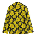 Daffodil And Mimosa Pattern Print Men's Blazer