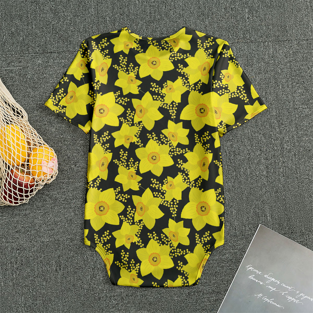 Daffodil And Mimosa Pattern Print Men's Bodysuit