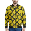 Daffodil And Mimosa Pattern Print Men's Bomber Jacket