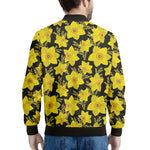 Daffodil And Mimosa Pattern Print Men's Bomber Jacket