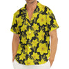 Daffodil And Mimosa Pattern Print Men's Deep V-Neck Shirt