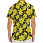 Daffodil And Mimosa Pattern Print Men's Deep V-Neck Shirt