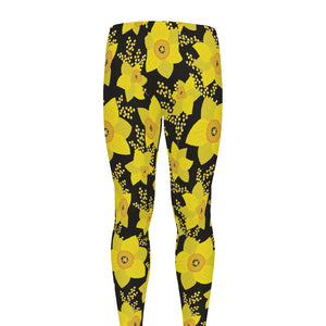 Daffodil And Mimosa Pattern Print Men's leggings