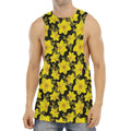 Daffodil And Mimosa Pattern Print Men's Muscle Tank Top