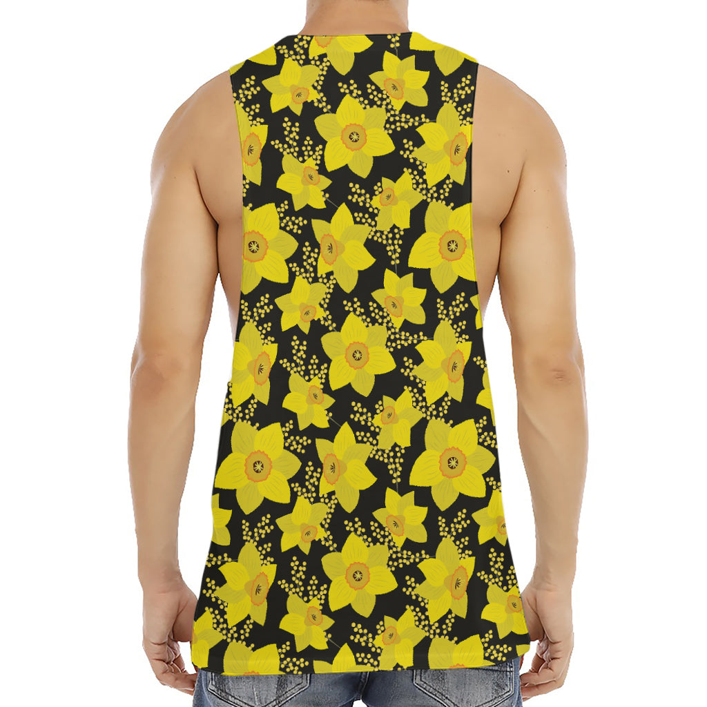 Daffodil And Mimosa Pattern Print Men's Muscle Tank Top