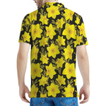 Daffodil And Mimosa Pattern Print Men's Polo Shirt