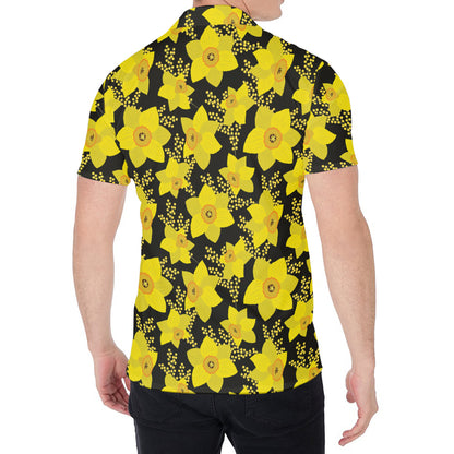 Daffodil And Mimosa Pattern Print Men's Shirt