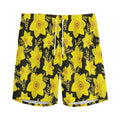 Daffodil And Mimosa Pattern Print Men's Athletic Shorts
