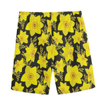 Daffodil And Mimosa Pattern Print Men's Sports Shorts