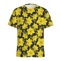 Daffodil And Mimosa Pattern Print Men's Athletic T-Shirt