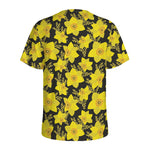 Daffodil And Mimosa Pattern Print Men's Sports T-Shirt