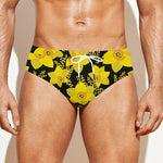 Daffodil And Mimosa Pattern Print Men's Swim Briefs