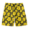 Daffodil And Mimosa Pattern Print Men's Swim Trunks