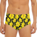 Daffodil And Mimosa Pattern Print Men's Triangle Swim Briefs