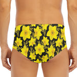 Daffodil And Mimosa Pattern Print Men's Triangle Swim Briefs