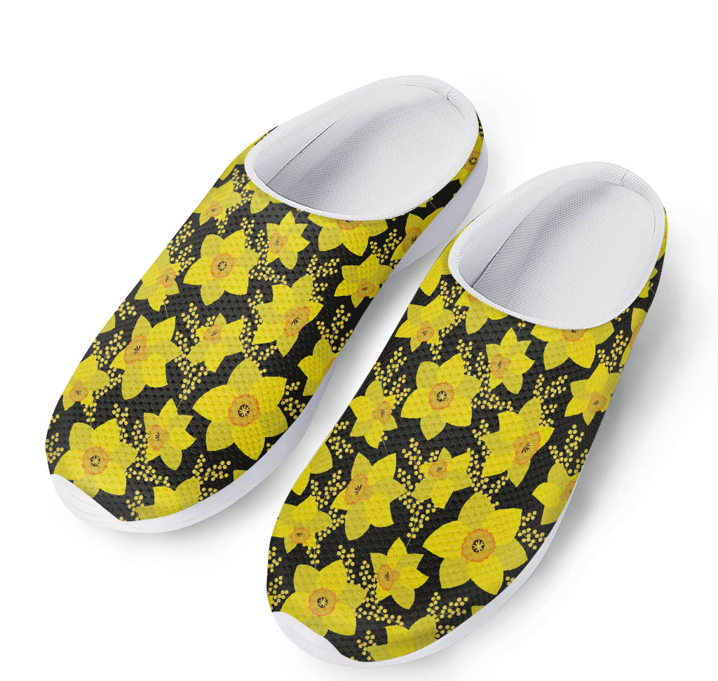 Daffodil And Mimosa Pattern Print Mesh Casual Shoes