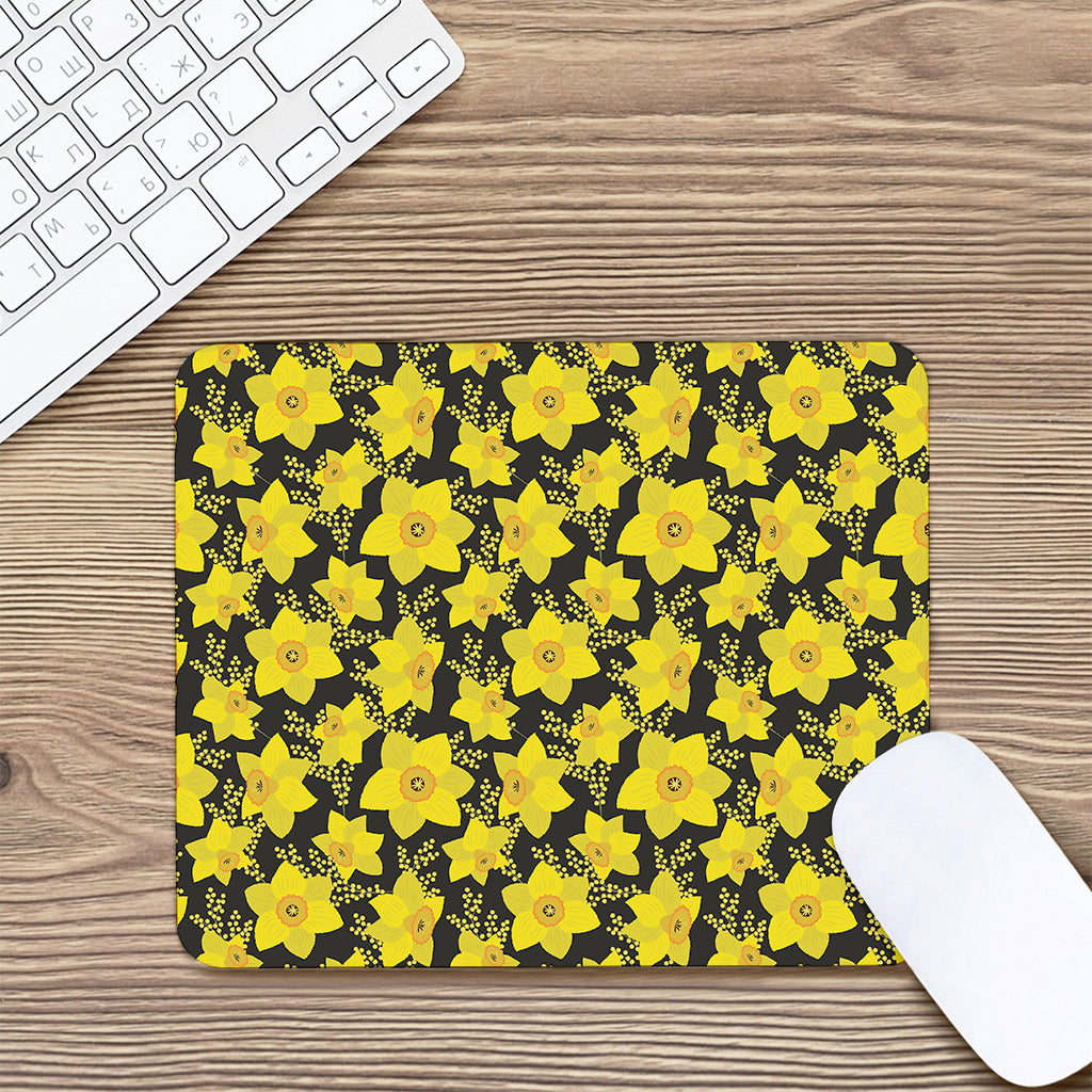Daffodil And Mimosa Pattern Print Mouse Pad