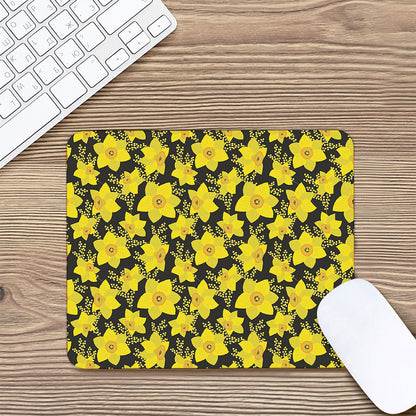 Daffodil And Mimosa Pattern Print Mouse Pad
