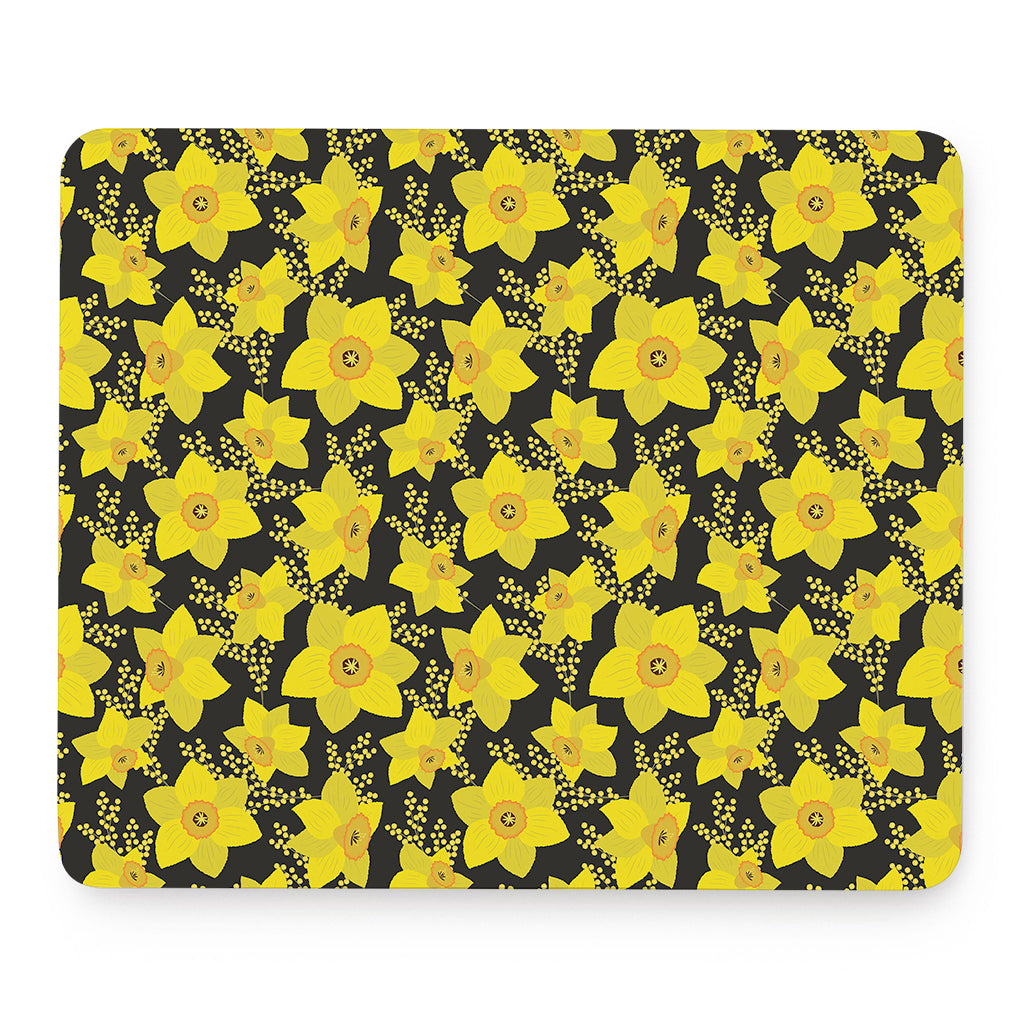 Daffodil And Mimosa Pattern Print Mouse Pad
